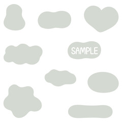 グレーカラーの吹き出し素材（塗りあり）