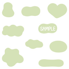 ナチュラルグリーンの吹き出し素材（塗りあり）