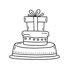 New Year gift arranged neatly on a parade float gift rack