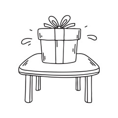 New Year gift positioned on a compact festival prize table