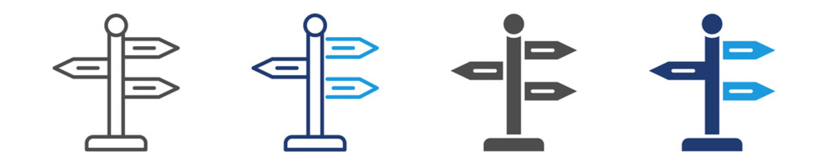 signpost icon set multiple style