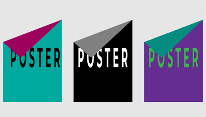 Set of bright, colorful poster templates. Modern graphic design layouts for event flyers, advertising, promotions, and branding. Abstract vector backgrounds.