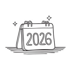 New Year mini block calendar showing 2026 resting on a desk