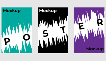 Set of bright, colorful poster templates. Modern graphic design layouts for event flyers, advertising, promotions, and branding. Abstract vector backgrounds.