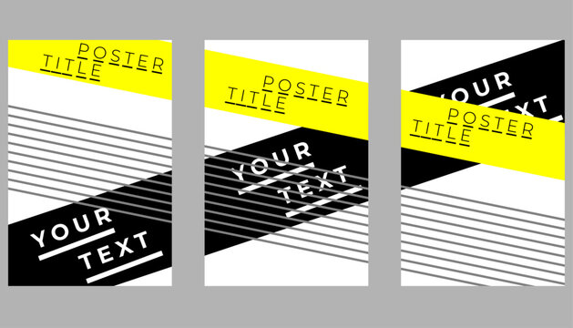 Set of bright, colorful poster templates. Modern graphic design layouts for event flyers, advertising, promotions, and branding. Abstract vector backgrounds.