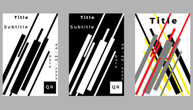 Set of bright, colorful poster templates. Modern graphic design layouts for event flyers, advertising, promotions, and branding. Abstract vector backgrounds. - Powered by Adobe