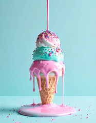 The ice cream is melting