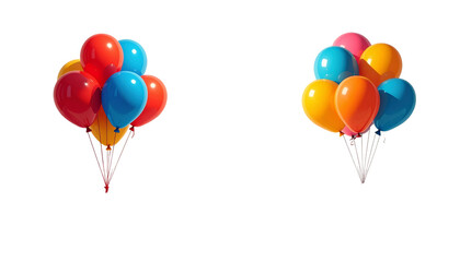  Colorful Balloon Bunch Duo, isolated on transparent background