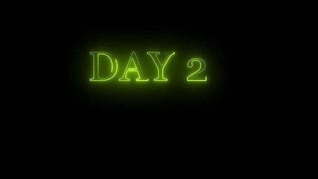 Glowing Neon Green DAY2 Text on Black Background day 2 lettering