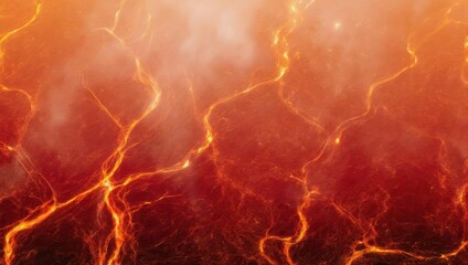 Fiery abstract background of molten lava texture with glowing cracks.
