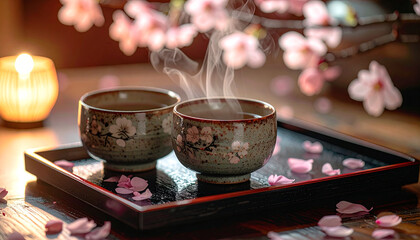 Warm tea in a ceramic mug