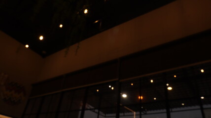 blurred abstract background of cafe lights