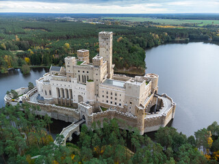 Castle in Stobnica, Aerial View. Greater Poland Region, Poland