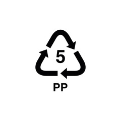 PP Pastic Free Black Packaging  Icon Vector 