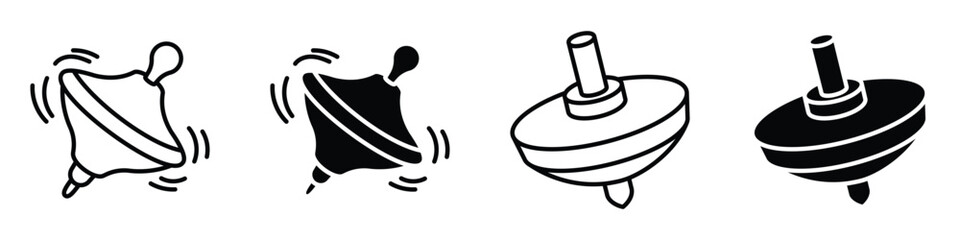 Baby spinning toy icon in linear and clipart style pack on white background.