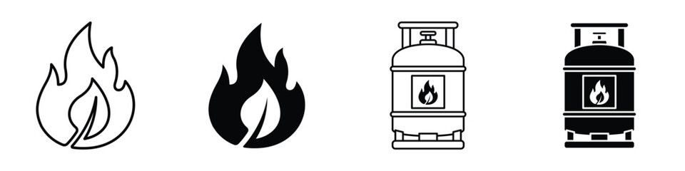 Biogas icon in linear and clipart style pack on white background.