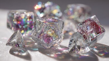 Closeup Of Iridescent Glass Dice