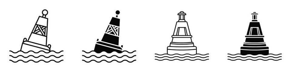 Buoy icon in linear and clipart style pack on white background. © David