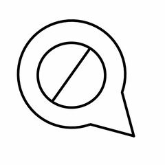no or stop icon isolated on white background