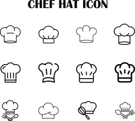 Minimal chef hat icon vector – professional cooking symbol for restaurant, kitchen, or culinary design