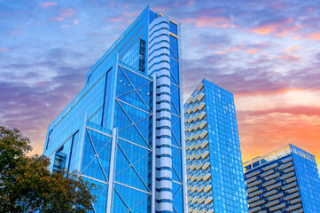 Modern residential skyscrapers downtown Toronto, Canada