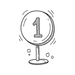 New Year table number stand showing a plain number card