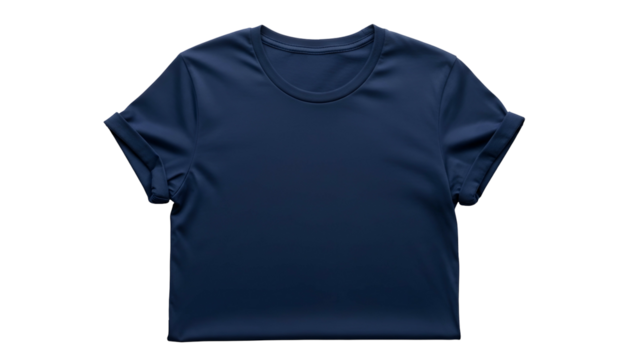 Plain short sleeved garment featuring rolled cuffs rests against a dark background
