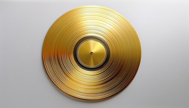 golden vinyl on white background generative ai design art