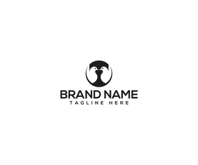 Abstract Emblem: A simple and elegant black and white emblem featuring a central design, suitable for branding.