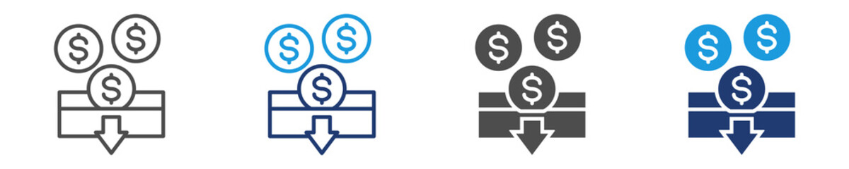 deposits icon set multiple style