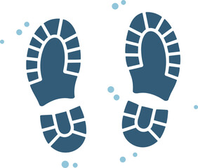 Footprints on white background symbolizing winter concept  