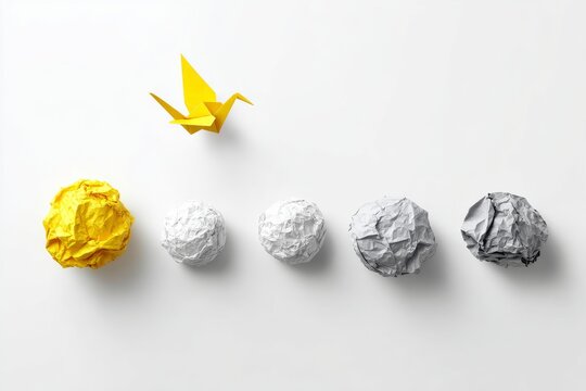 The symbolic art of an origami bird flying backward is used to illustrate the concept of regressive transformation, highlighting themes of failure, loss, decline, and setback in a metaphorical