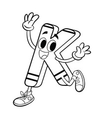 Joyful Cartoon Alphabet Sticker Featuring Colorful Letter K Design