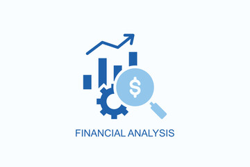 Financial Analysis Icon Or Logo Isolated Vector Illustration