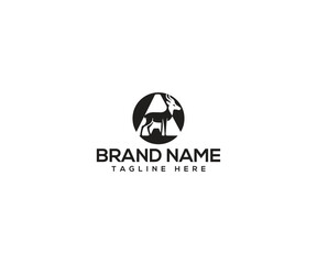 Deer Logo Design: A simple, sleek, and elegant logo design features a deer silhouette set within a geometric shape. This versatile design is suitable for various applications.