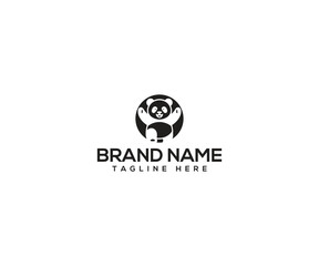 Embracing Circle Panda Logo: A clean and minimalist logo of a panda, its form is enclosed by a circle, represents unity, strength, and simplicity. Ideal for brand imagery.