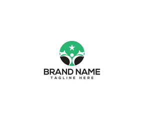 Business logo: A dynamic business logo captures the essence of ambition and aspiration, featuring a stylized figure reaching towards a star, within a vibrant green circle.