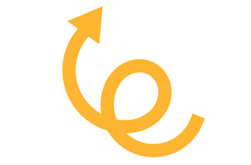 Orange spiral arrow symbol