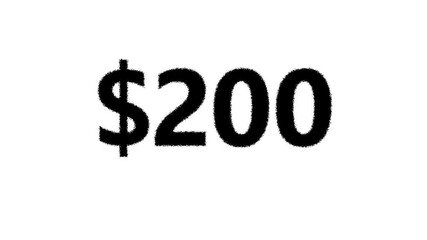 Animation Counting Money Up to 400 Dollars. 4K Digital Cash Flow Indicator