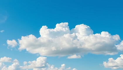 Abstract collection of fluffy white and gray clouds in various shapes and sizes against a blue sky,  clouds,  airy