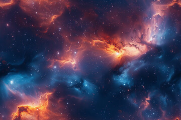 Fototapeta premium Vibrant cosmic pattern with swirling gas clouds