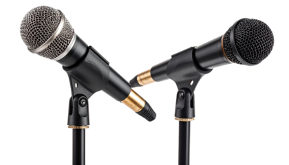  Professional Studio Microphone Collection, isolated on transparent background