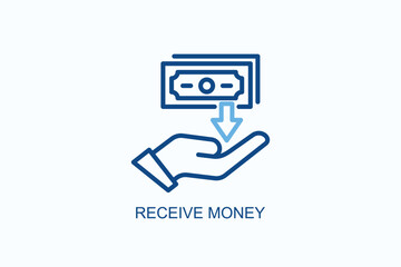 Receive Money Icon Or Logo Isolated Vector Illustration