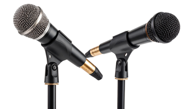  Professional Studio Microphone Collection, isolated on transparent background