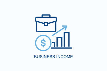 Business Income Icon Or Logo Isolated Vector Illustration