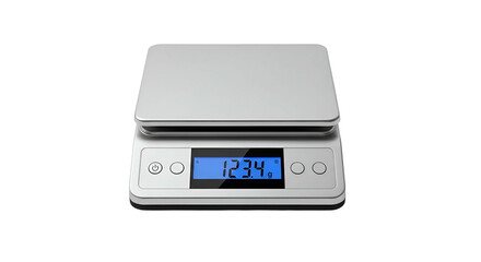 Modern digital precision measuring instrument displays weight reading on dark background