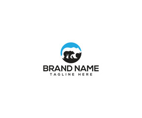Polar Bear Brand Logo: A sleek and modern brand logo featuring a stylized polar bear silhouette within a circular emblem, perfect for representing a company or product.