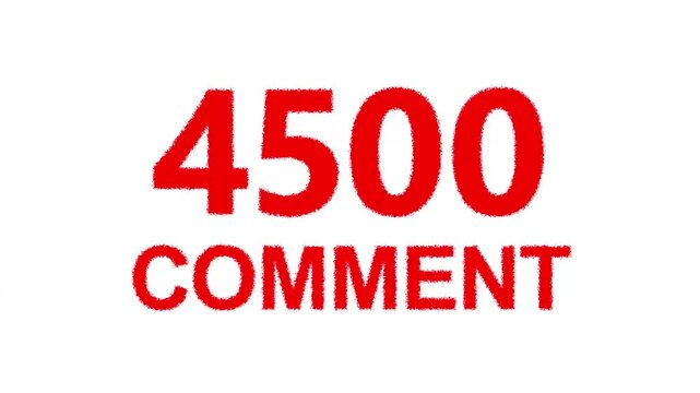 Animated Counter Quickly Increasing Comments from 0 to 9000 comment with red ink drops on a white background