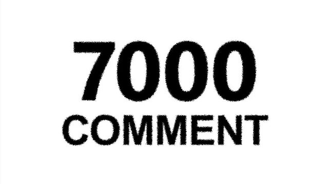 Animated Counter Quickly Increasing Comments from 0 to 13500 comment with black ink drops on a white background