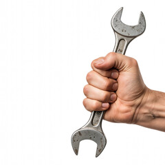 Hand Holding Metal Wrench Tool